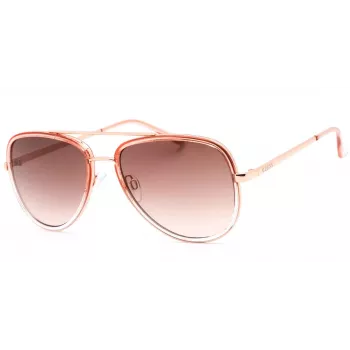 GUESS Gafas de sol mariposa de mujer GF0417-72B - Montura rosa brillante, lentes degradadas marrones, UV400