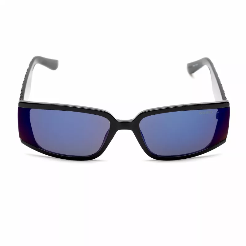 GUESS Gafas de sol cuadradas oversize para mujer GF5127-6501C, montura negra con lentes degradadas ahumadas
