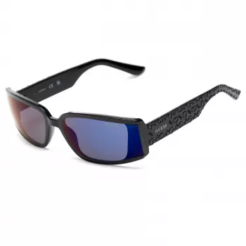 GUESS Gafas de sol cuadradas oversize para mujer GF5127-6501C, montura negra con lentes degradadas ahumadas