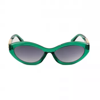 GUESS Gafas de sol para mujer GO00070-5593B Montura cuadrada negra, lentes grises degradadas, 55 mm
