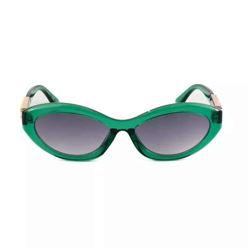 GUESS Gafas de sol para mujer GO00070-5593B Montura cuadrada negra, lentes grises degradadas, 55 mm