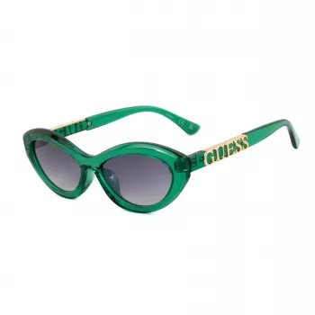 GUESS Gafas de sol para mujer GO00070-5593B Montura cuadrada negra, lentes grises degradadas, 55 mm