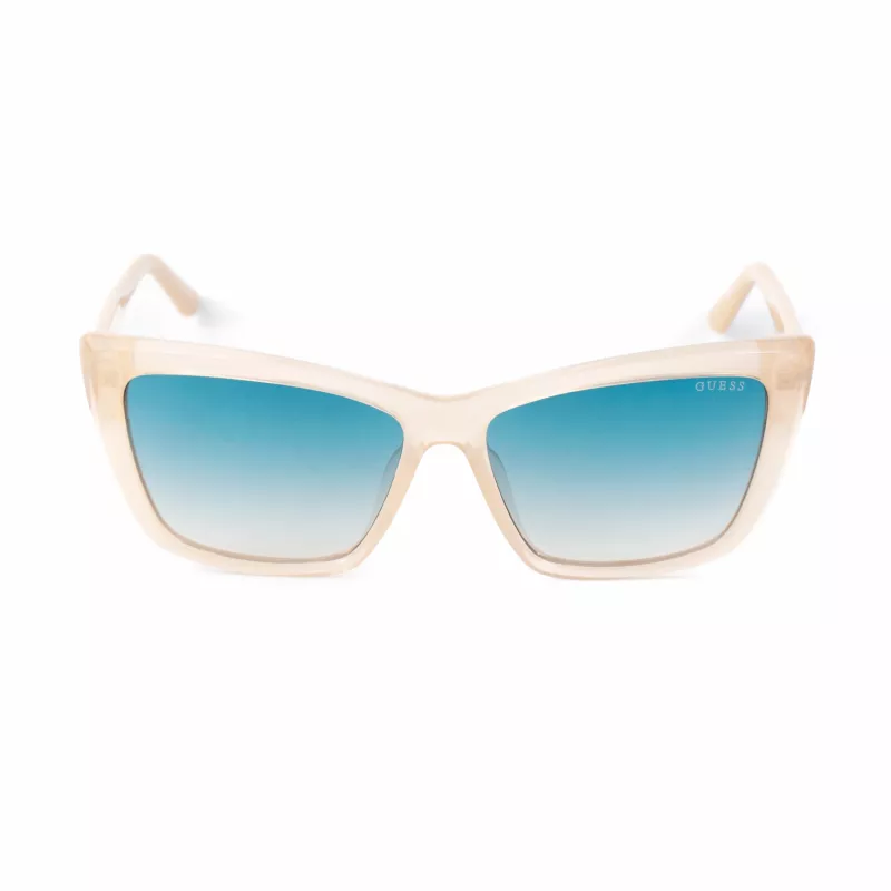 GUESS Gafas de sol para mujer GU00098-5525P - Montura angular, lentes polarizadas, protección UV400
