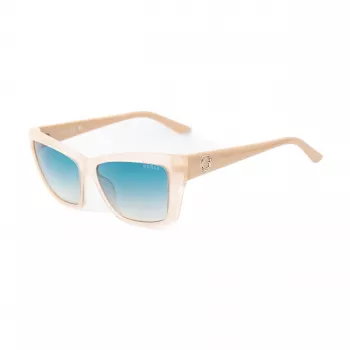GUESS Gafas de sol para mujer GU00098-5525P - Montura angular, lentes polarizadas, protección UV400
