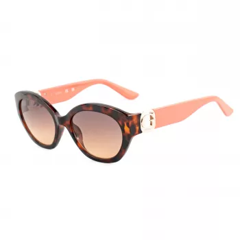 GUESS Gafas de sol de mujer GU00104-5652F Havana acetato montura cuadrada lentes marrones degradadas 56/19/140 mm
