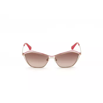 Gafas de sol de mujer GUESS GU7639-28F montura dorada mariposa/cat-eye lentes marrones degradadas UV400