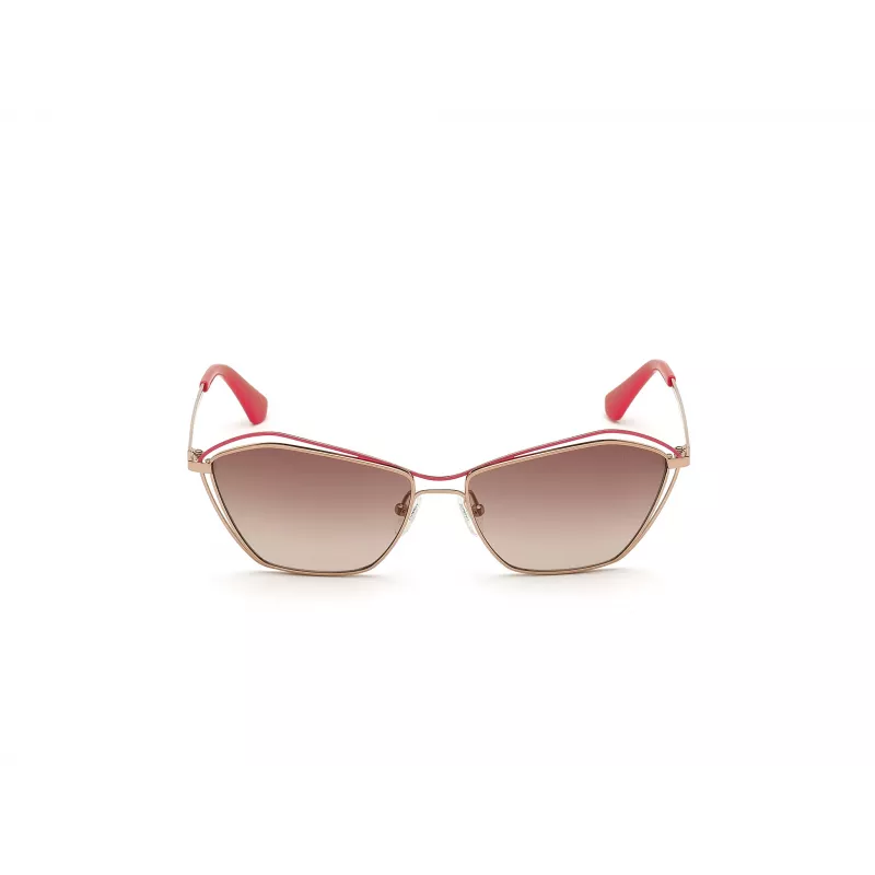 Gafas de sol de mujer GUESS GU7639-28F montura dorada mariposa/cat-eye lentes marrones degradadas UV400