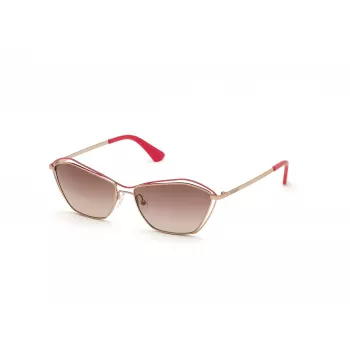 Gafas de sol de mujer GUESS GU7639-28F montura dorada mariposa/cat-eye lentes marrones degradadas UV400