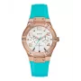 GUESS Reloj de mujer W0564L3 Oro rosa Acero inoxidable y piel marrón 39mm