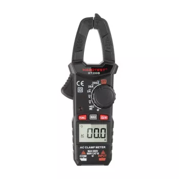 Habotest HT200B Pinza amperimétrica digital, True RMS 6000 Counts, NCV, tensión AC/DC, corriente AC hasta 600A, medición de capacidad, frecuencia y temperatura