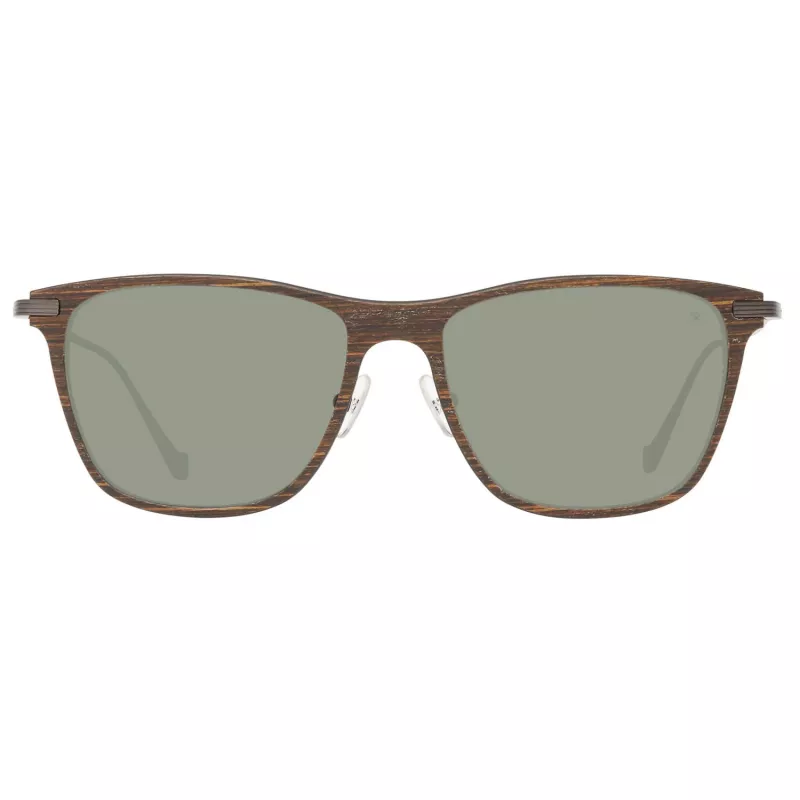 Hackett London HSB86311255 Gafas de sol para hombre - Montura negra brillante, lentes grises, 55 mm