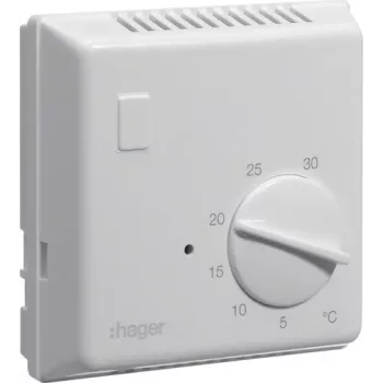 Termostato ambiente bimetálico Hager EK054, 230V, blanco
