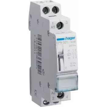 Hager EPN521 Relé de impulsos 2 polos 12V AC/DC 16A carril DIN