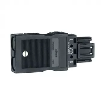 Hager G4713 conector de salida de 3 polos con bornes de conexión Wago, 1,5-2,5 mm², 400V, negro