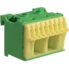 Hager KN10E Bloque de terminales PE QuickConnect, 10 puntos de conexión, verde/amarillo