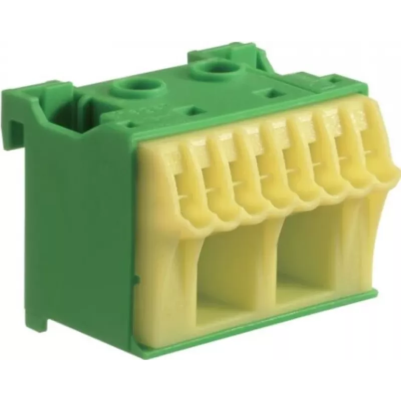 Hager KN10E Bloque de terminales PE QuickConnect, 10 puntos de conexión, verde/amarillo