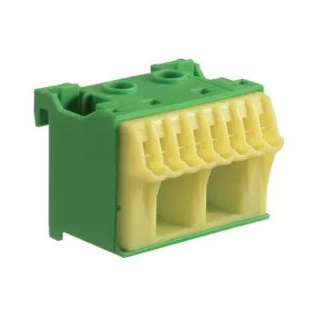 Hager KN10E Bloque de terminales PE QuickConnect, 10 puntos de conexión, verde/amarillo