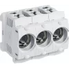 Hager LD047 D01 Portafusibles 3 polos 16A E14 para carril DIN, con abrazadera