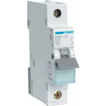 Hager MBN120 Interruptor automático magnetotérmico, 1 polo, B20, 6 kA