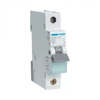 Hager MBN120 Interruptor automático magnetotérmico, 1 polo, B20, 6 kA