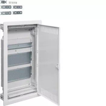 HAGER VU36NWB Cuadro multimedia de plástico PT 2 placas 1 TH35 IP30 630,5x348x94,5 puerta ventilada blanca Volta