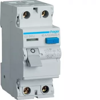 HAGER Interruptor diferencial 2P 40A 30mA Tipo AC CD241J
