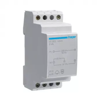 Hager ST303 Transformador de timbre 230V a 8V/12V 8VA 2 módulos