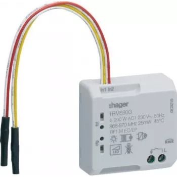 Hager TRM690G Sensor de temperatura NTC, 10 kOhm, cable de 4 m, IP65, blanco