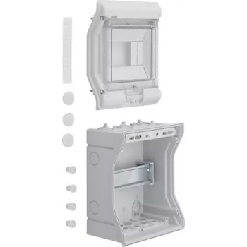 Hager VE106D cuadro de distribución de superficie 6 módulos 1 fila IP30 blanco