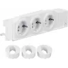 Hager VZ00AS Base de enchufe Schuko para carril DIN, triple, giratoria, bornes de tornillo