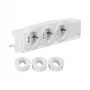 Hager VZ00AS Base de enchufe Schuko para carril DIN, triple, giratoria, bornes de tornillo