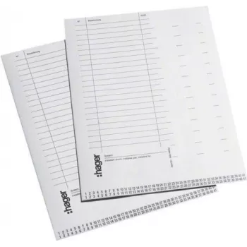 Hager VZ717 Etiquetas rectangulares transparentes no adhesivas, pack de 10