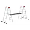 HAILO G60 andamio de aluminio, 2x12 peldaños, altura de trabajo máx. 7,0 m, plata/rojo