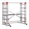 HAILO G60 andamio de aluminio, 2x12 peldaños, altura de trabajo máx. 7,0 m, plata/rojo