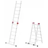 HAILO G60 andamio de aluminio, 2x12 peldaños, altura de trabajo máx. 7,0 m, plata/rojo