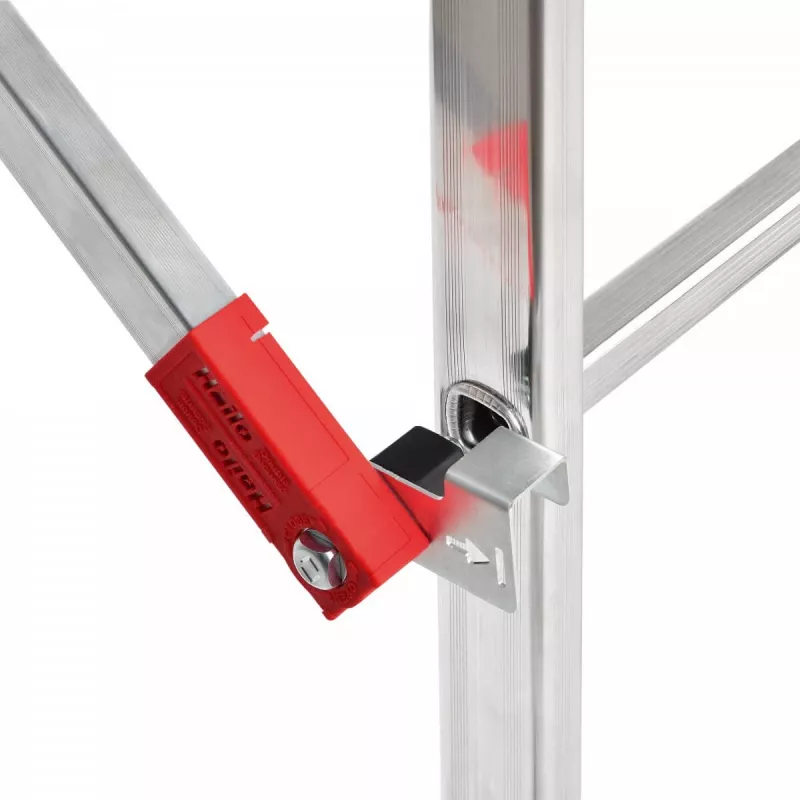HAILO G60 andamio de aluminio, 2x12 peldaños, altura de trabajo máx. 7,0 m, plata/rojo