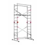 HAILO G60 andamio de aluminio, 2x12 peldaños, altura de trabajo máx. 7,0 m, plata/rojo