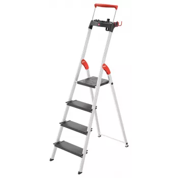 HAILO L100 TopLine escalera doméstica de aluminio de 4 peldaños