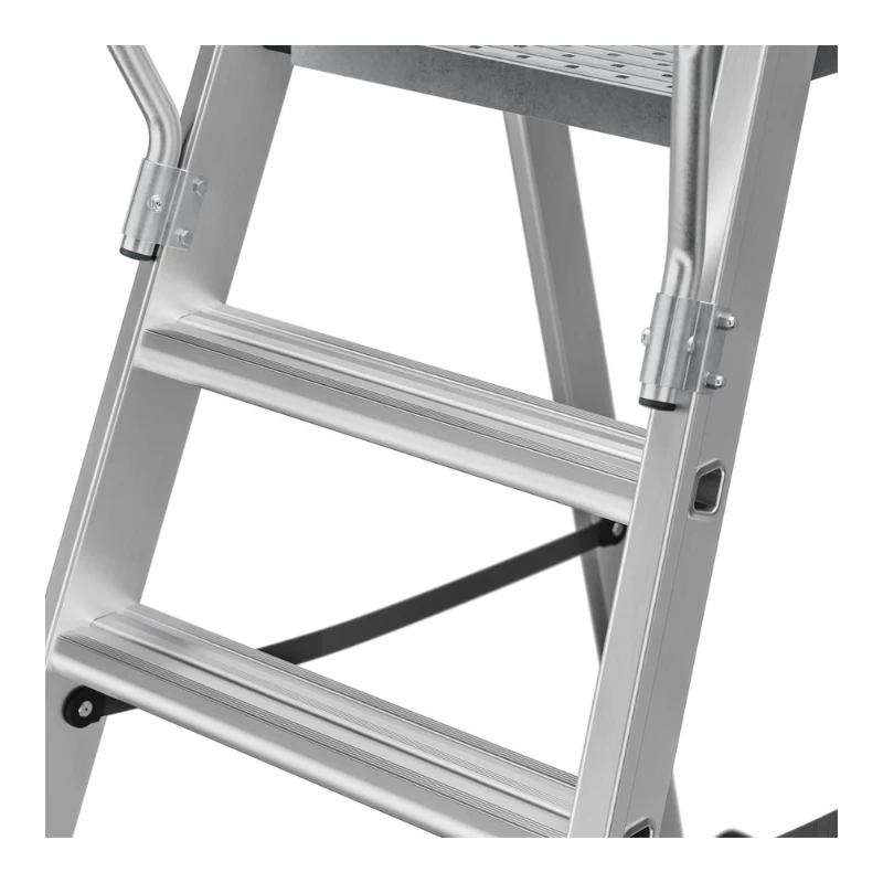 HAILO Master P80 escalera de plataforma móvil, aluminio, 7 peldaños