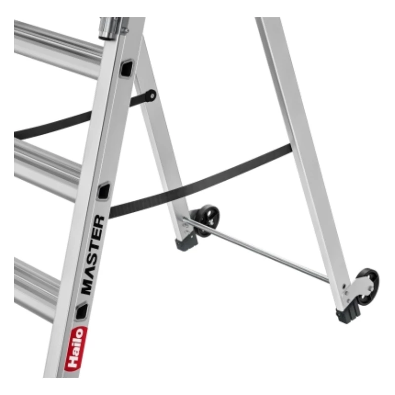 HAILO Master P80 escalera de plataforma móvil, aluminio, 7 peldaños