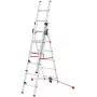 Hailo S100 ProfiLOT escalera combinada, aluminio, 3 tramos, 2x9+1x8 peldaños, altura de trabajo máx. 7,00 m