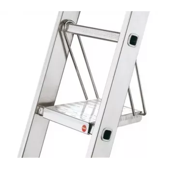 HAILO SavetyLine peldaño adicional para escaleras, escalón plegable de 2 peldaños, aluminio, carga 150 kg, TÜV/GS
