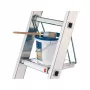 HAILO SavetyLine peldaño adicional para escaleras, escalón plegable de 2 peldaños, aluminio, carga 150 kg, TÜV/GS