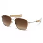 HALLY&SON DEUS DH506S04 Gafas de sol unisex - Montura de acetato negra, lente CR-39 gris, 55/18/140 mm