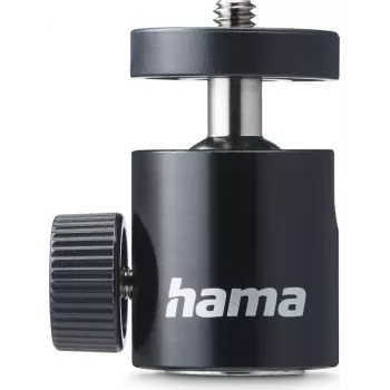 Hama rótula para trípodes, 50 mm de altura, rosca de 1/4 de pulgada, Ø 30 mm, negra 00005001