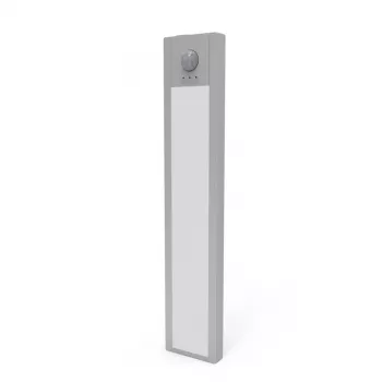 HAMA luz nocturna LED con sensor de movimiento y crepuscular, recargable, magnética, aluminio, 21 cm, plata