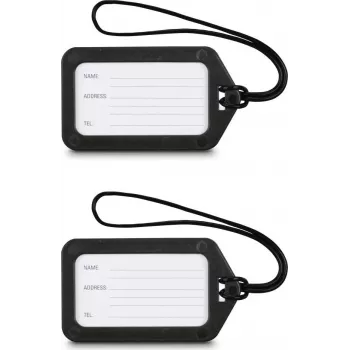 Hama Etiqueta para equipaje, 9 x 5 cm, pack de 2, negra (00178161)