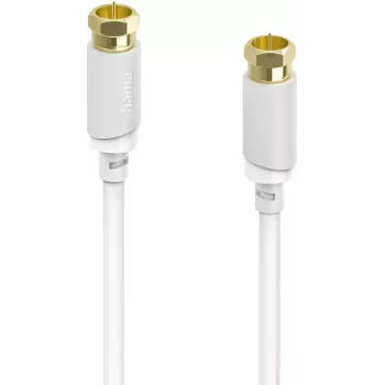 Hama Cable de conexión SAT, conector F macho a conector F macho, dorado, 10,0 m, 120 dB 00202022