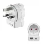 Hama adaptador de viaje EU a UK 1x USB-A USB-C Power Delivery 20W blanco