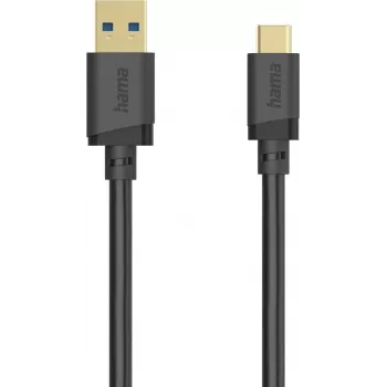 Cable Hama USB-A a USB-C, USB 3.2 Gen1, 5 Gbit/s, 0,25 m, negro 00202004